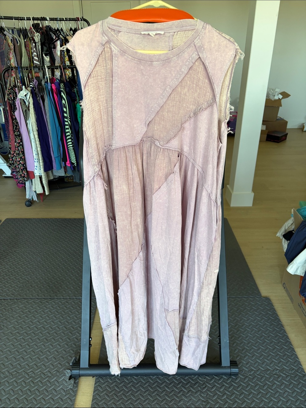Oli & Hali Dusty Mauve Patchwork Sleeveless Maxi Dress